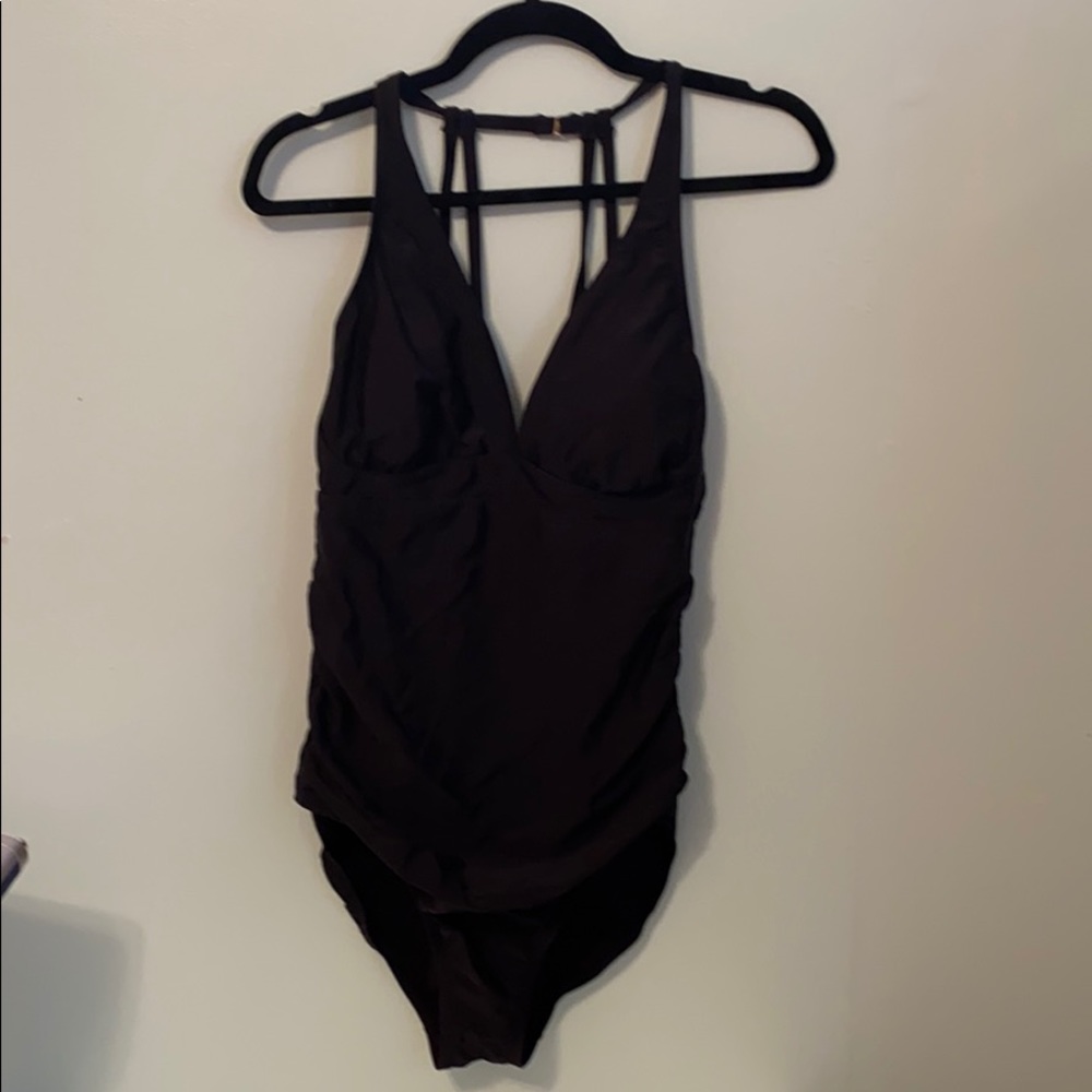 Black one piece bathing suit